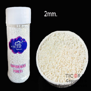 PERLAS COMESTIBLES 2 MM BLANCA x 85 GR